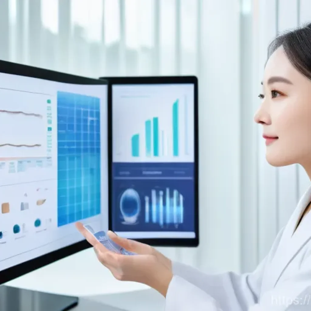 피부관리사의 고객 맞춤 관리 전략 - A brightly lit, modern K-beauty clinic. A professional female aesthetician, in a crisp white uniform...