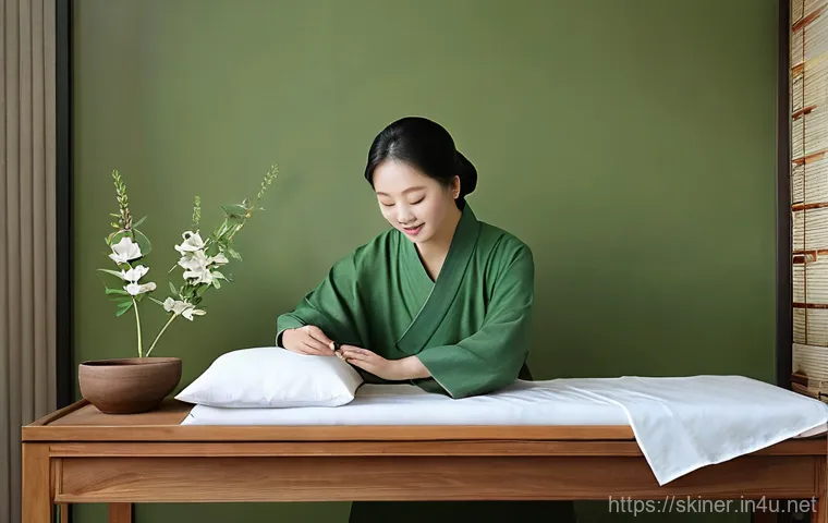 피부관리사의 지역별 클리닉 특성 분석 - **AI-Driven Personalized Skin Analysis:** A diverse female client, in her late 30s, with a gentle sm...