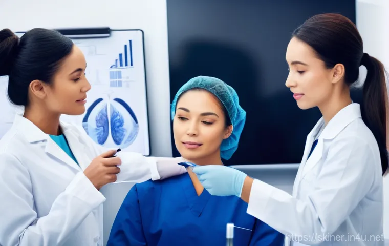 피부관리사의 클리닉 평가 방법 - **Prompt 1: Modern Aesthetic Clinic & Client Satisfaction**
    A bright, immaculate, and contempora...